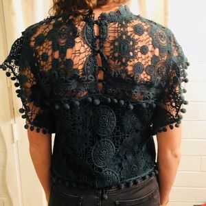 Dark Green Tularosa Lace Top